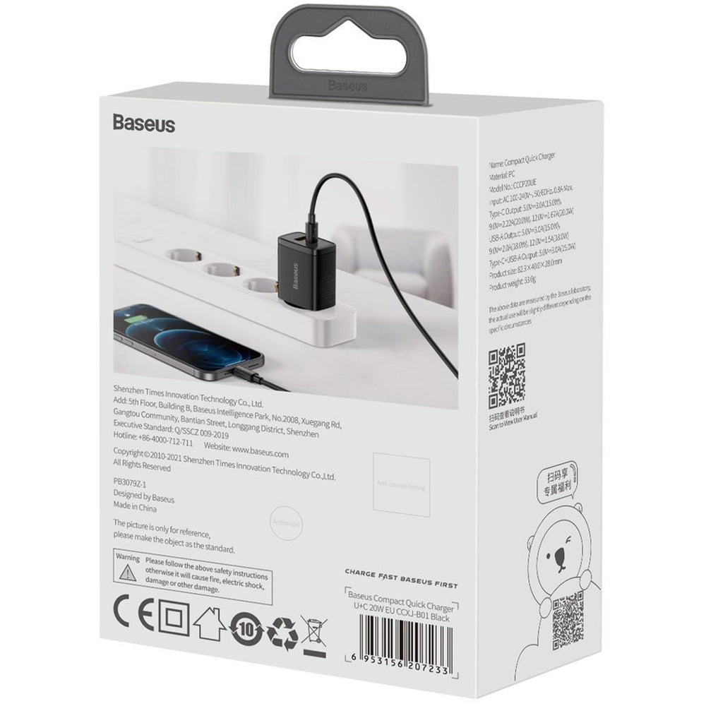 Netz-Ladegerät Baseus Compact - CCXJ-B01 - Schwarz