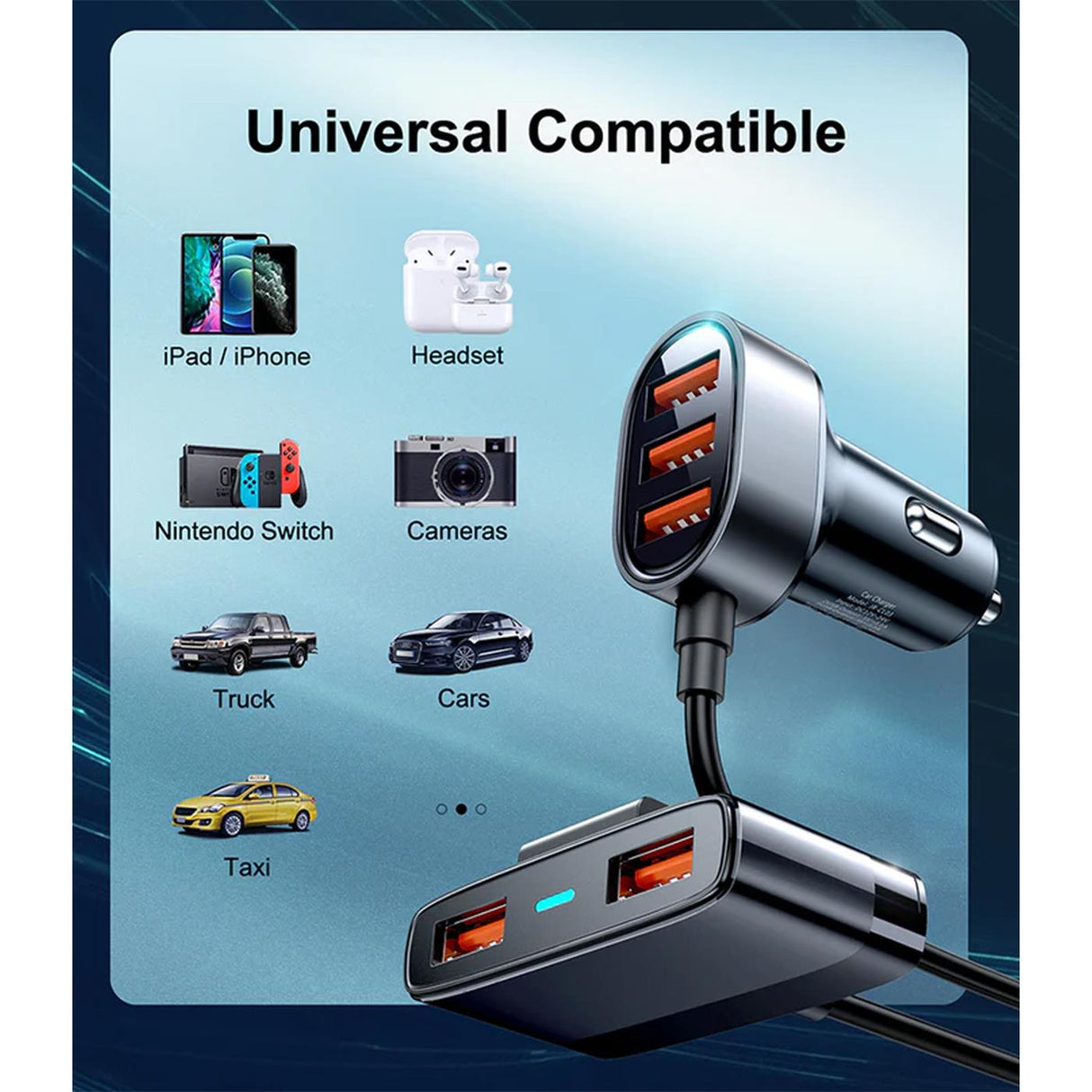 Kfz-Ladegerät Multi USB – 5 Ports Schnellladung