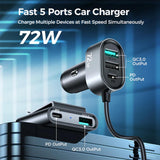 Kfz-Ladegerät Multi USB – 5 Ports Schnellladung