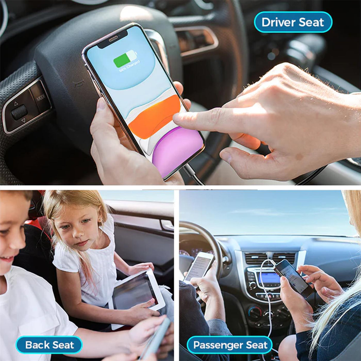 Kfz-Ladegerät Multi USB – 5 Ports Schnellladung