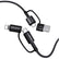 Joyroom 4-in-1 Ladekabel 1,2 Meter mit USB-A, USB-C und Lightning Anschlüssen, robustes Nylon, Schnellladefunktion.