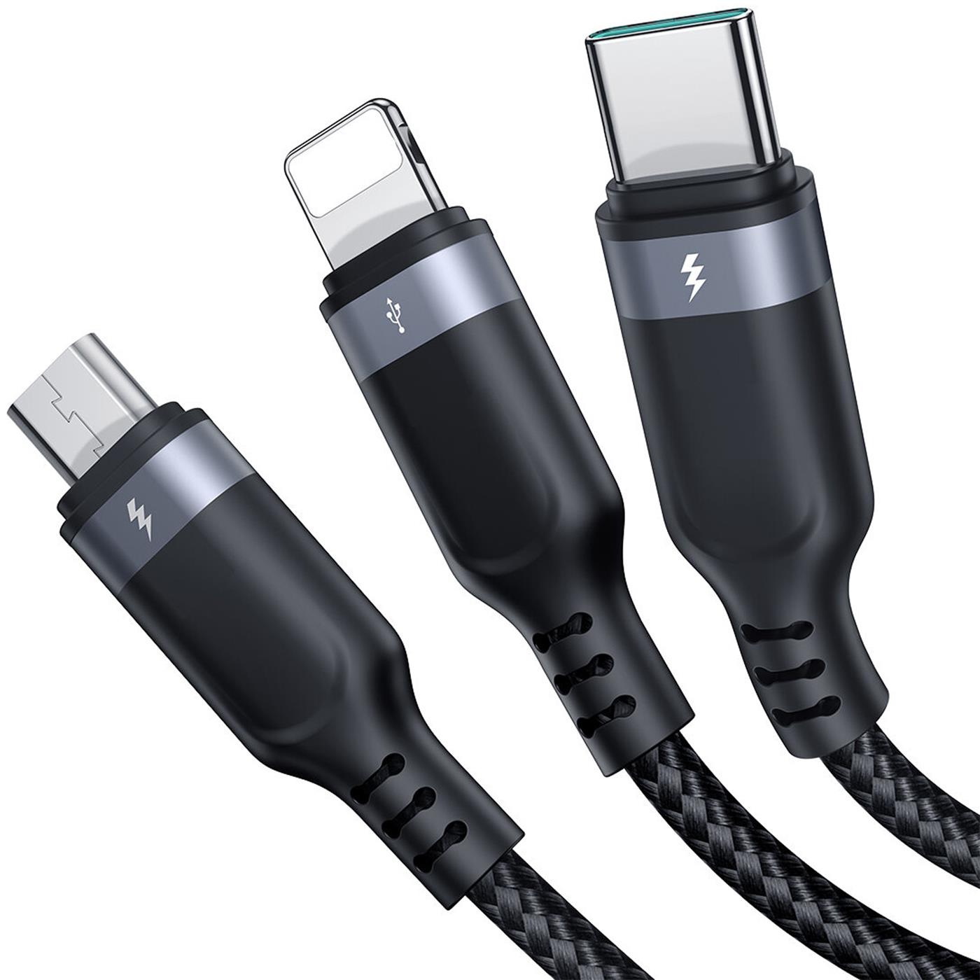 Ladekabel 3in1 Multi – USB-C, Lightning, Micro-USB