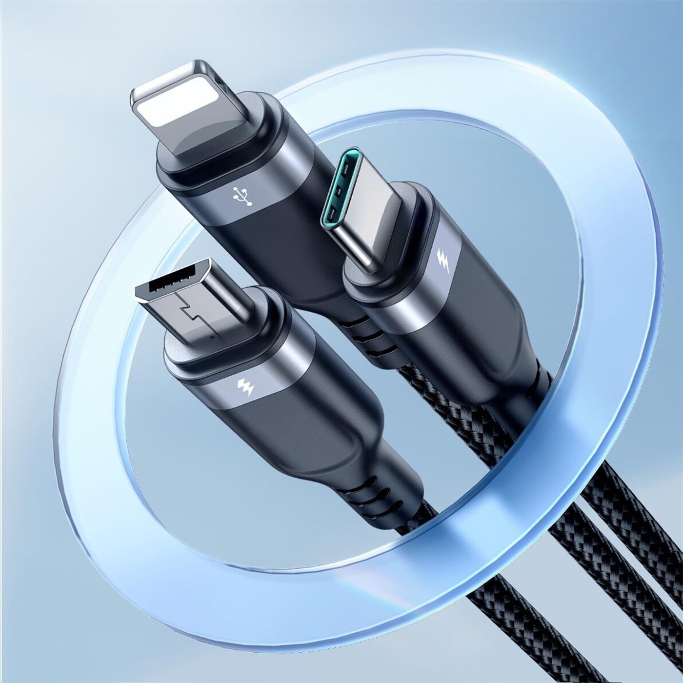 Ladekabel 3in1 Multi – USB-C, Lightning, Micro-USB