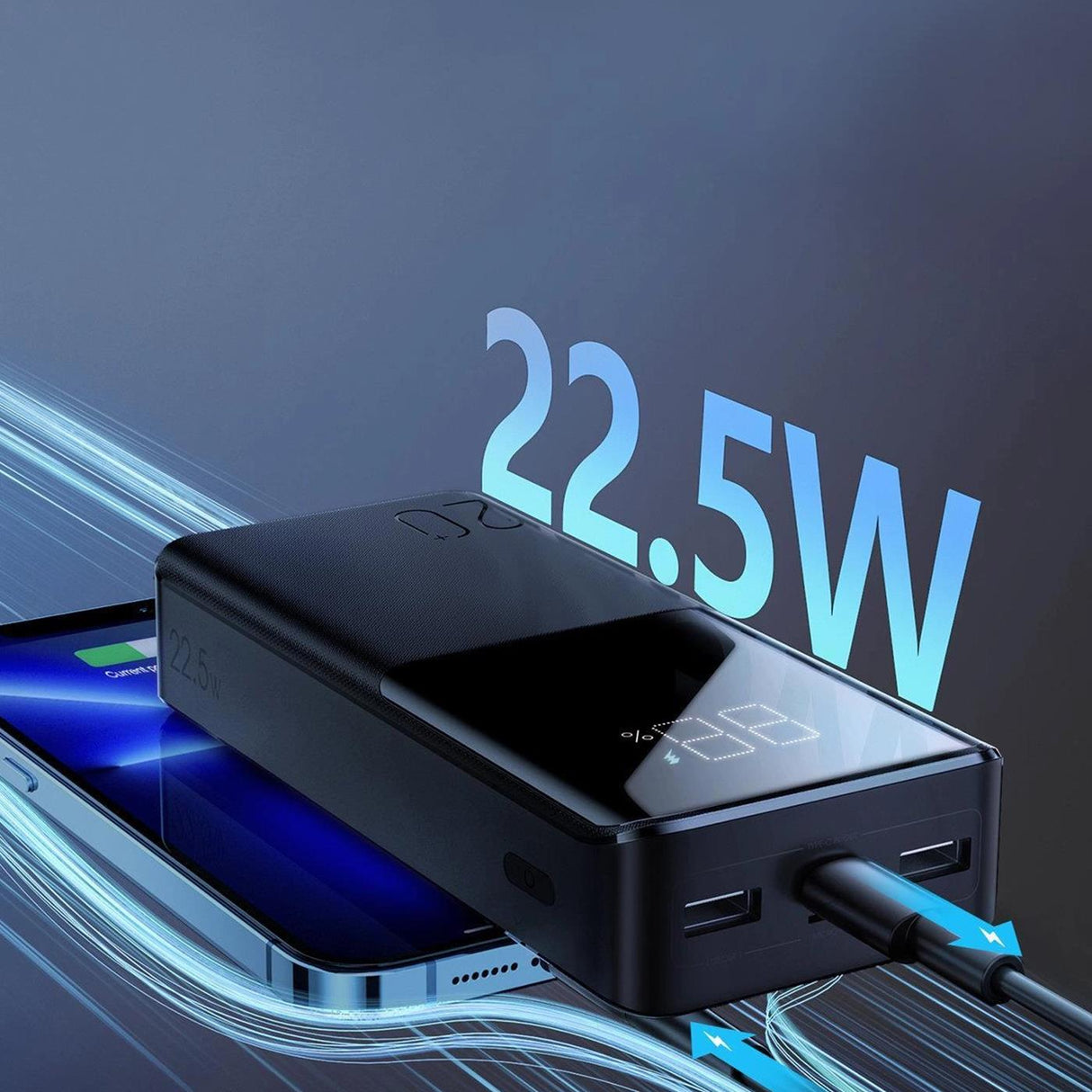 Power Bank Schnellladung – Digitalanzeige Multi-Port