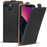 iPhone 13 Flip Klapphülle in Schwarz mit Kartenfächern