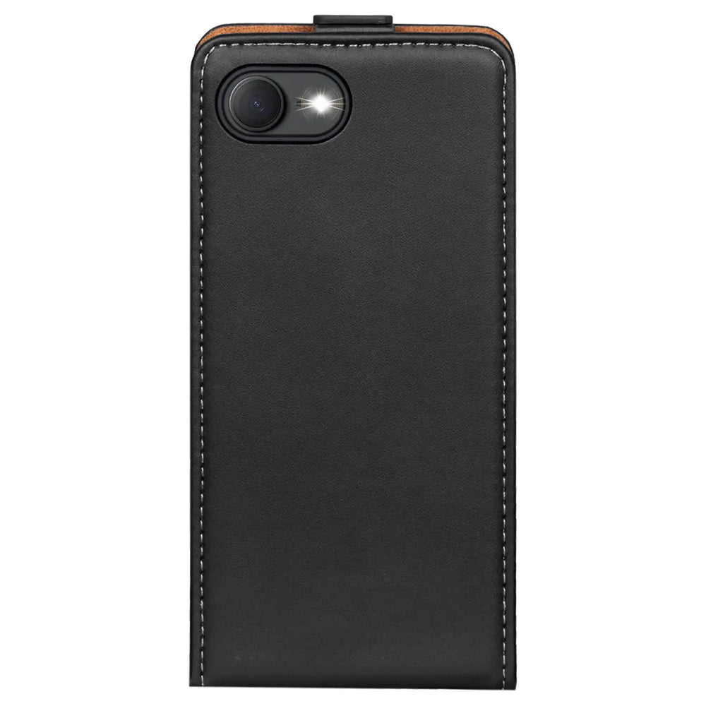 Apple iPhone 16e Flip Klapphülle in Schwarz mit Kartenfächern