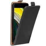 iPhone 7 / 8 / SE 2 / SE 3 Flip Klapphülle in Schwarz mit Kartenfächern