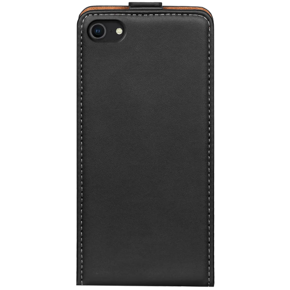 iPhone 7 / 8 / SE 2 / SE 3 Flip Klapphülle in Schwarz mit Kartenfächern
