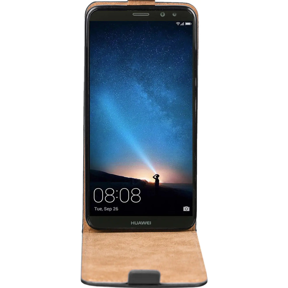 Huawei Mate 10 Lite Flip Klapphülle in Schwarz mit Kartenfächern