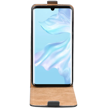 Huawei P30 Pro Flip Klapphülle in Schwarz mit Kartenfächern