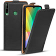 Huawei Y6P Flip Klapphülle in Schwarz mit Kartenfächern