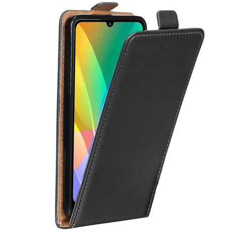 Huawei Y6P Flip Klapphülle in Schwarz mit Kartenfächern