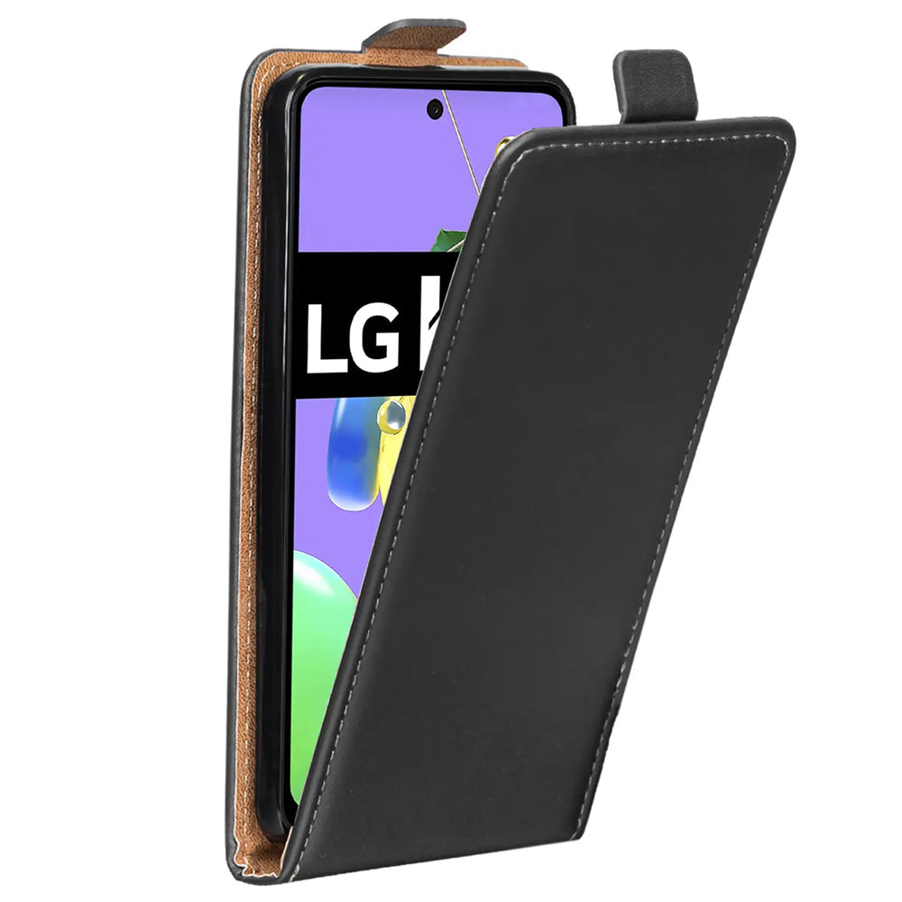 LG K52 Flip Klapphülle in Schwarz mit Kartenfächern