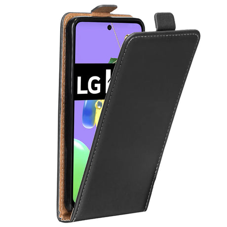 LG K52 Flip Klapphülle in Schwarz mit Kartenfächern