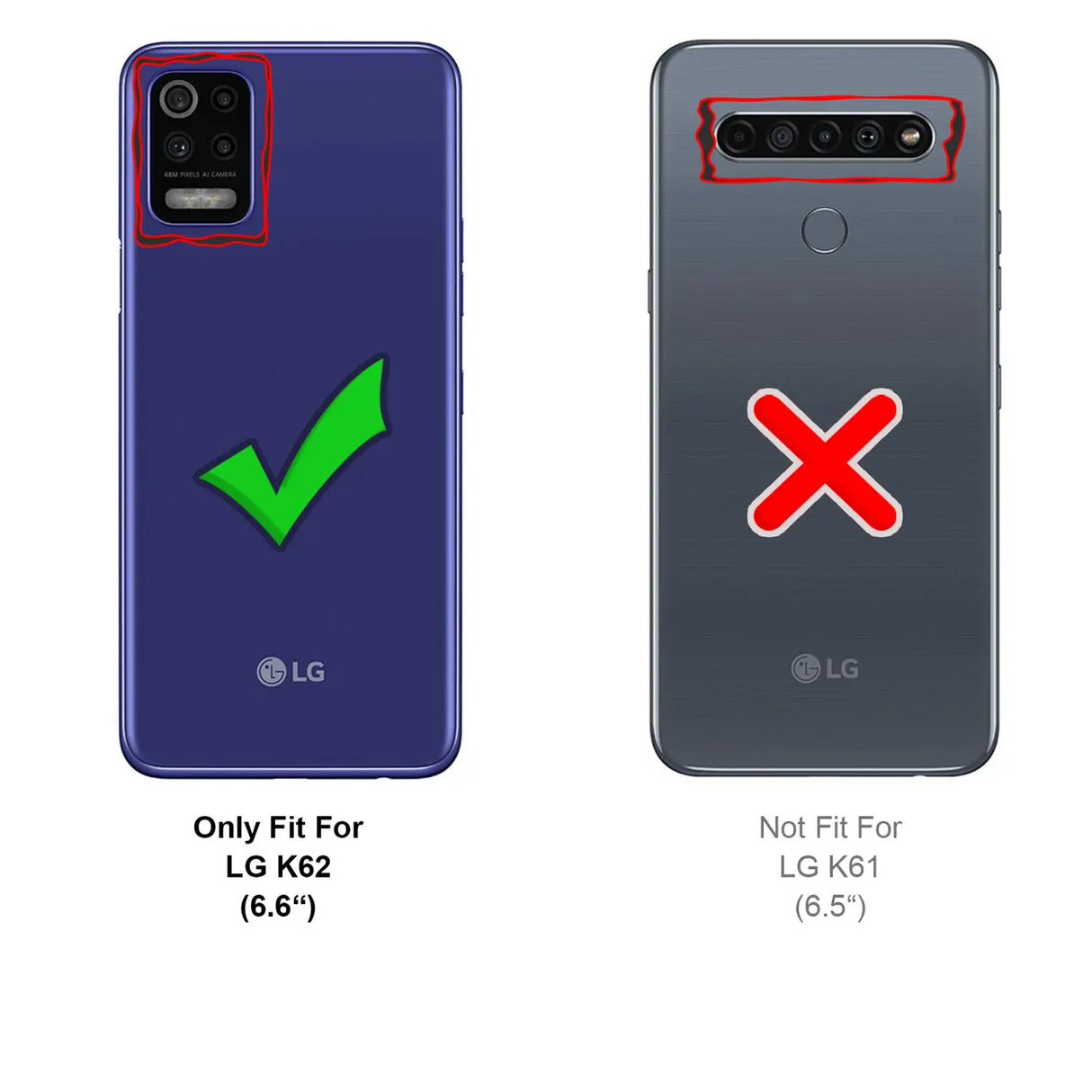 LG K62 Flip Klapphülle in Schwarz mit Kartenfächern