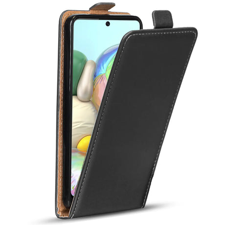 Samsung Galaxy A51 Flip Klapphülle in Schwarz mit Kartenfächern