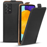 Samsung Galaxy A72 Flip Klapphülle in Schwarz mit Kartenfächern