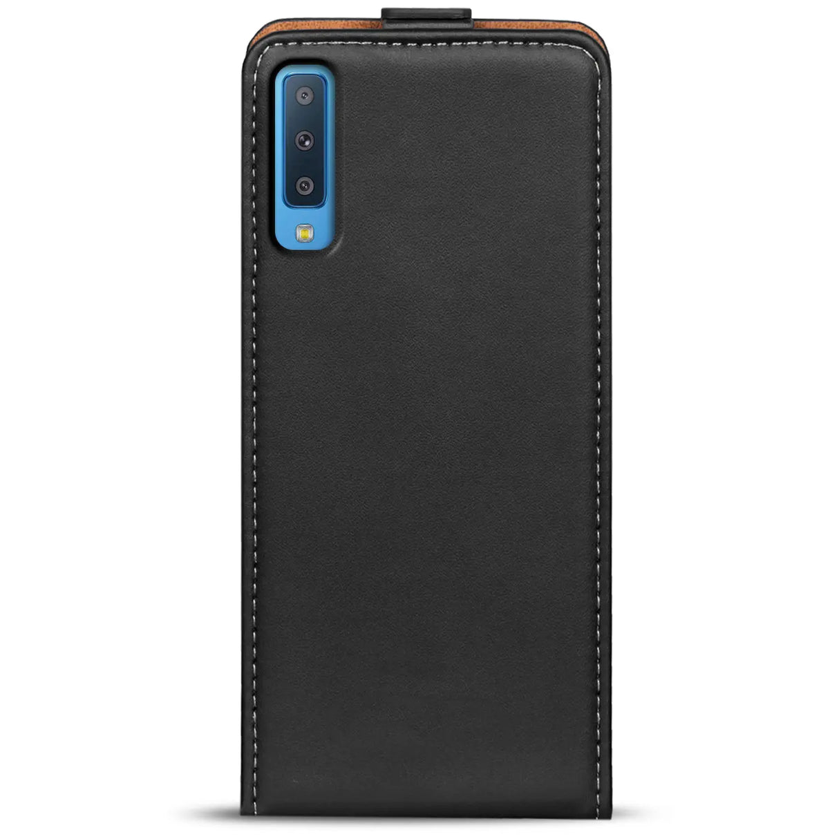 Samsung Galaxy A7 2018 Flip Klapphülle in Schwarz mit Kartenfächern