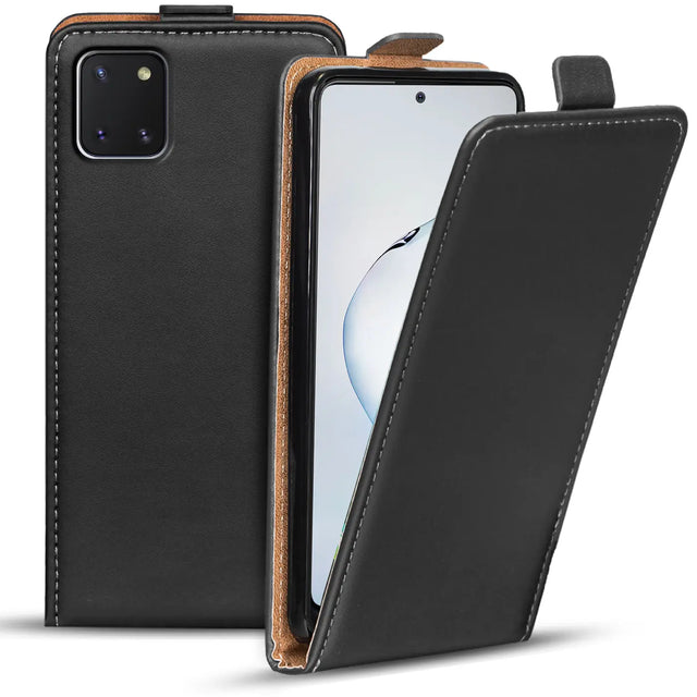 Samsung Galaxy Note 10 Lite Flip Klapphülle in Schwarz mit Kartenfächern