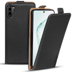 Samsung Galaxy Note 10 Plus Flip Klapphülle in Schwarz mit Kartenfächern