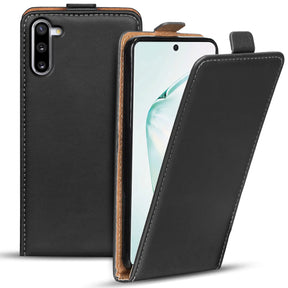 Samsung Galaxy Note 10 Flip Klapphülle in Schwarz mit Kartenfächern