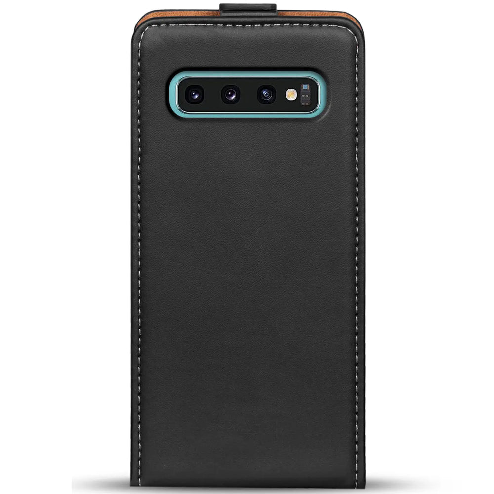 Samsung Galaxy S10 Flip Klapphülle in Schwarz mit Kartenfächern
