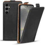 Samsung Galaxy S24 Flip Klapphülle in Schwarz mit Kartenfächern