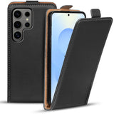 Samsung Galaxy S25 Ultra Flip Klapphülle in Schwarz mit Kartenfächern