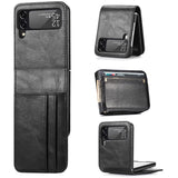 Samsung Galaxy Z Flip 4 Flip Klapphülle in Schwarz mit Kartenfächern