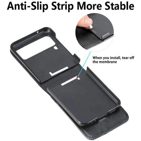 Samsung Galaxy Z Flip 4 Flip Klapphülle in Schwarz mit Kartenfächern
