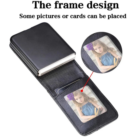 Samsung Galaxy Z Flip 4 Flip Klapphülle in Schwarz mit Kartenfächern