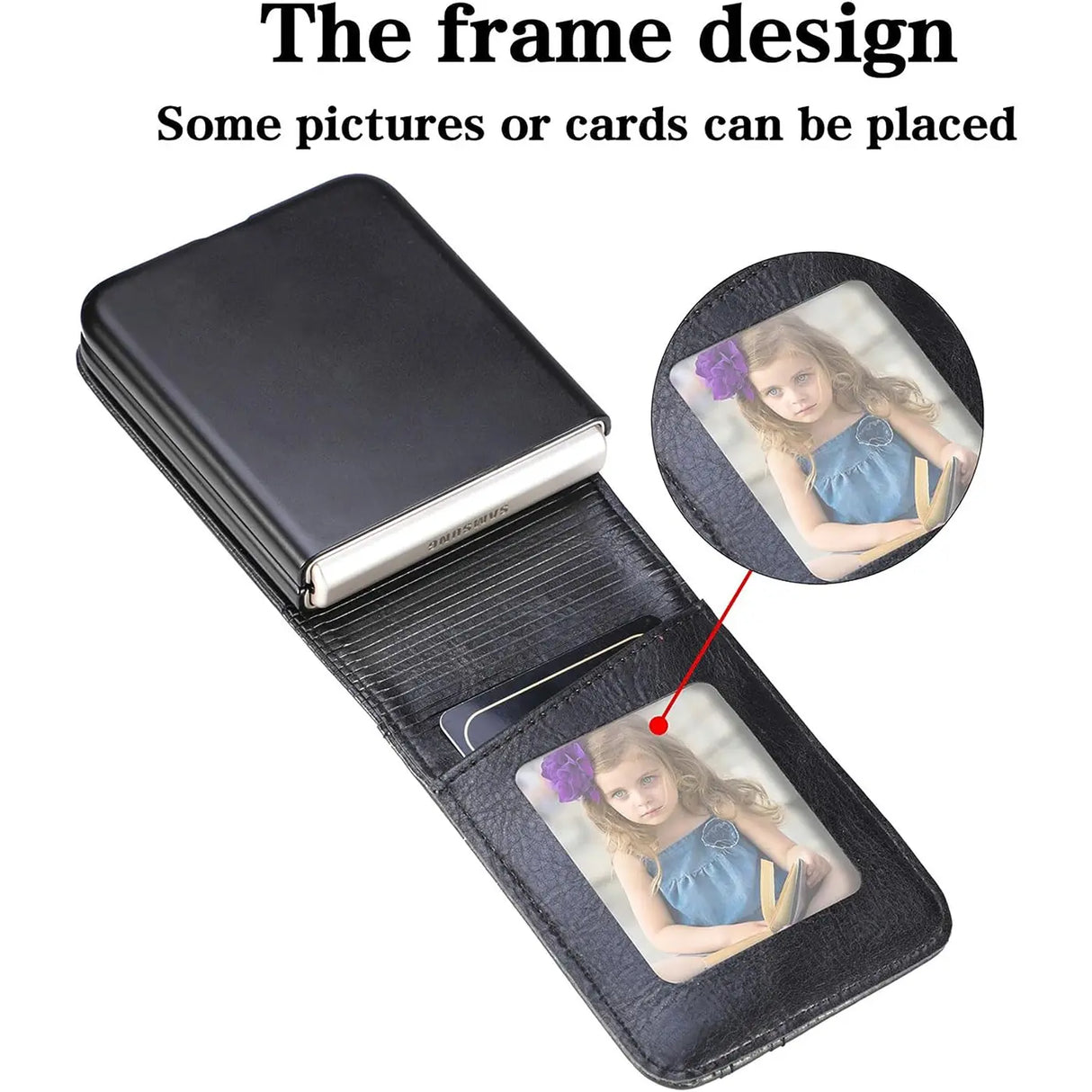 Samsung Galaxy Z FLIP 7 Flip Klapphülle in Schwarz mit Kartenfächern