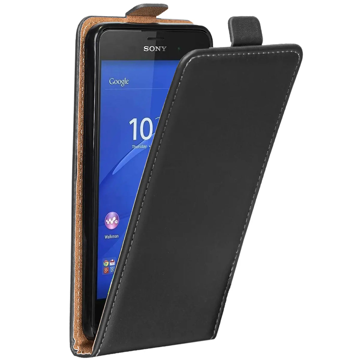 Sony Xperia Z3 Flip Klapphülle in Schwarz mit Kartenfächern