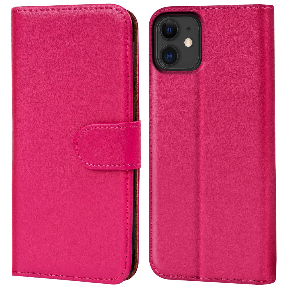 iPhone 11 Klapphülle in Pink mit Kartenfächern und Schutz