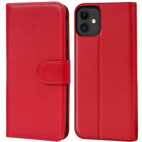 iPhone 11 Klapphülle in Rot mit Kartenfächern und Schutz