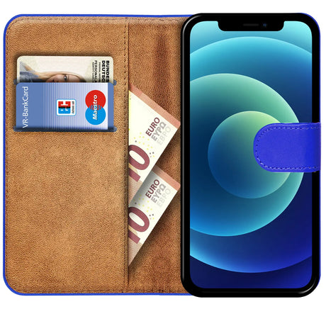 iPhone 12 Mini Klapphülle in Blau mit Kartenfächern und Schutz