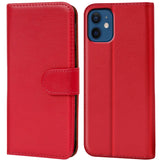 iPhone 12 Mini Klapphülle in Rot mit Kartenfächern und Schutz