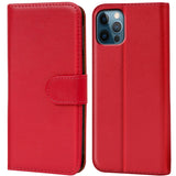 iPhone 12 / 12 Pro Klapphülle in Rot mit Kartenfächern und Schutz