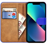 iPhone 13 Mini Klapphülle in Blau mit Kartenfächern und Schutz