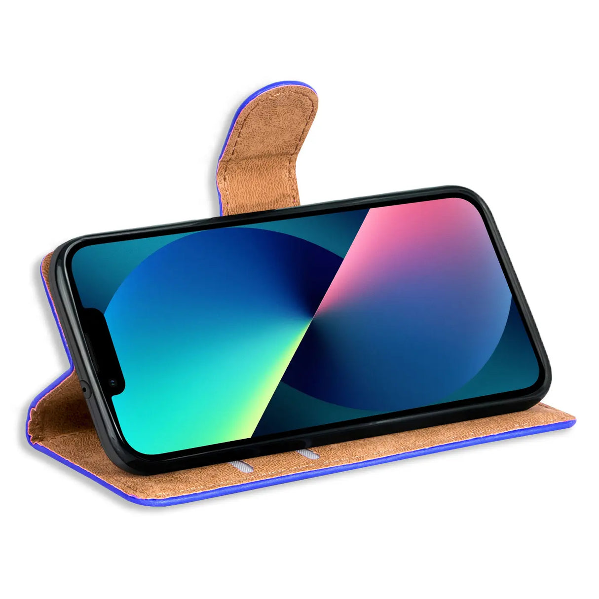 iPhone 13 Mini Klapphülle in Blau mit Kartenfächern und Schutz