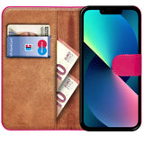 iPhone 13 Mini Klapphülle in Pink mit Kartenfächern und Schutz