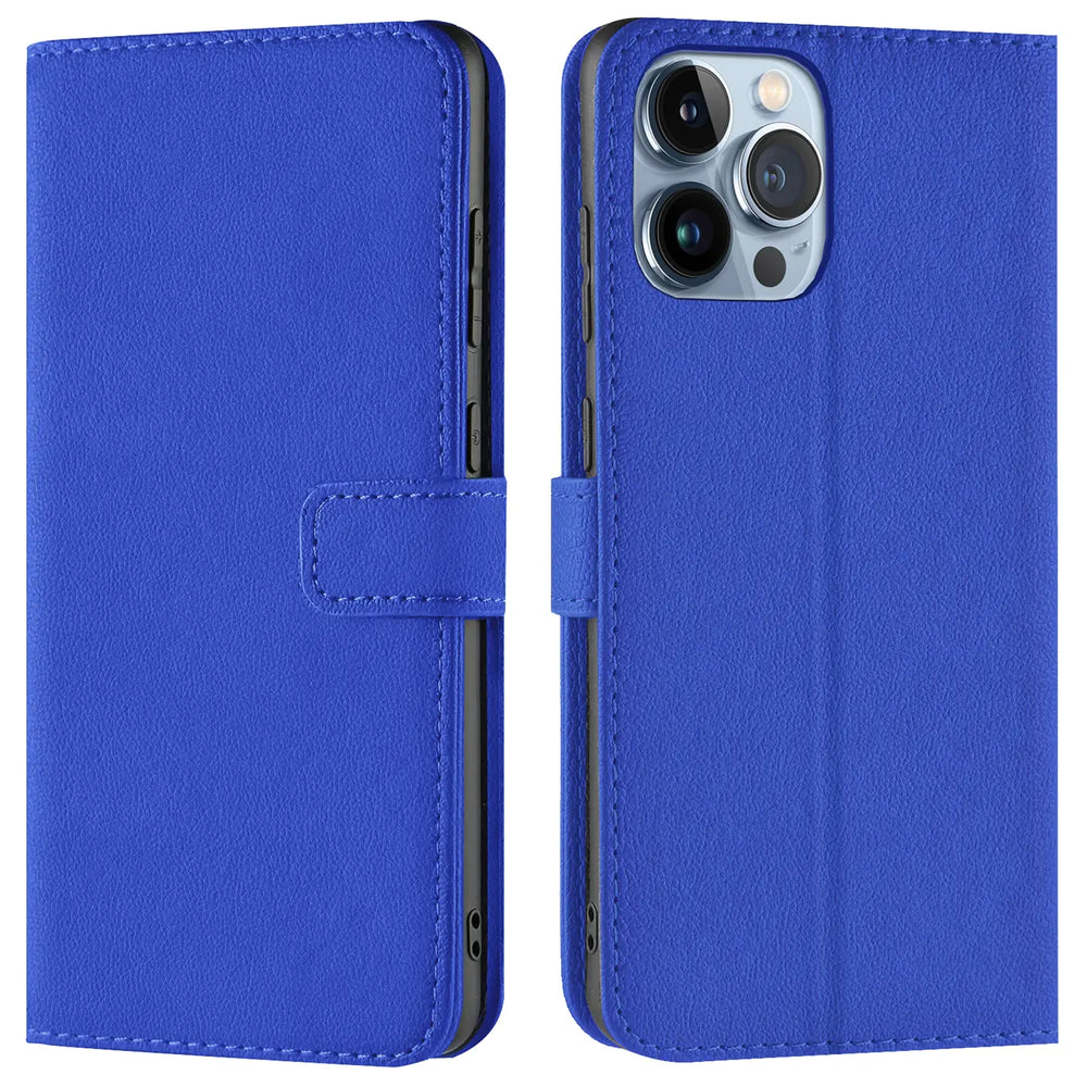 iPhone 13 Pro Max Klapphülle in Blau mit Kartenfächern und Schutz