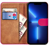 iPhone 13 Pro Klapphülle in Pink mit Kartenfächern und Schutz