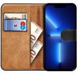 iPhone 13 Pro Klapphülle in Schwarz mit Kartenfächern und Schutz