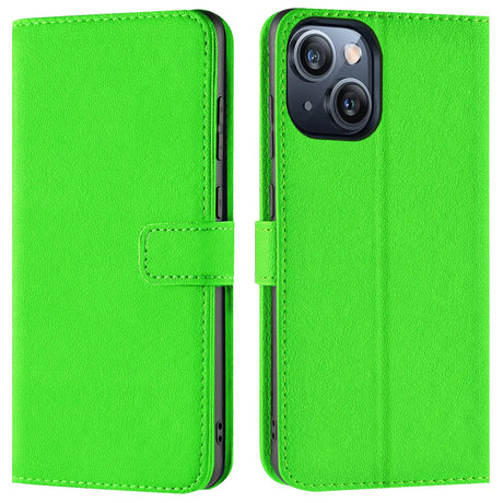 iPhone 15 Klapphülle in Grün mit Kartenfächern und Schutz