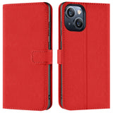 iPhone 15 Plus Klapphülle in Rot mit Kartenfächern und Schutz