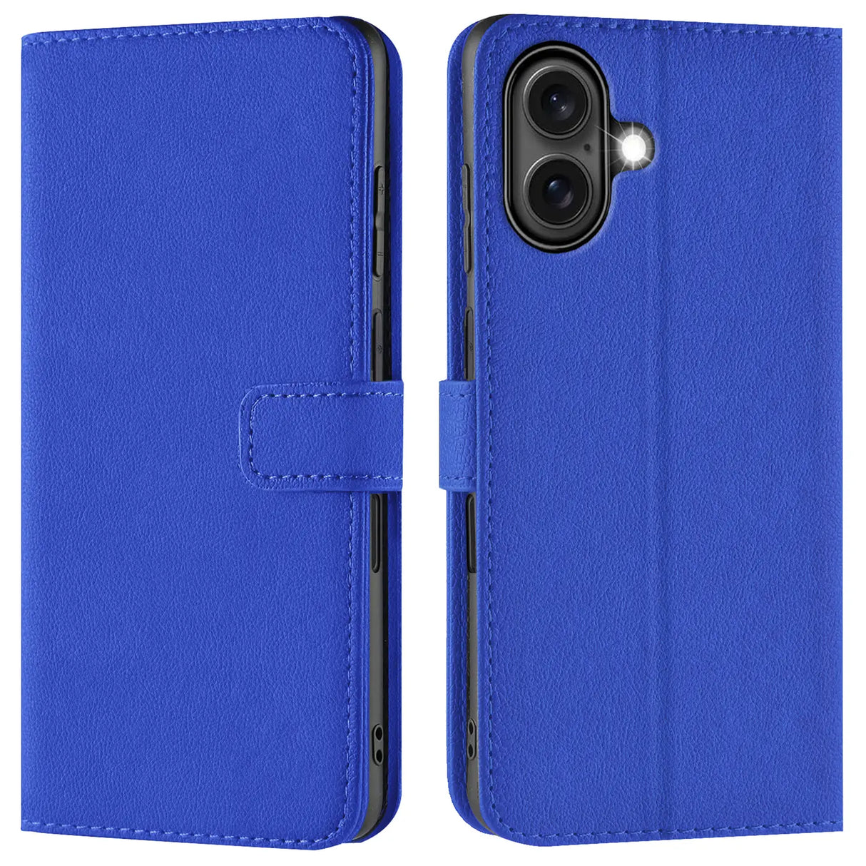 iPhone 16 Plus Klapphülle in Blau mit Kartenfächern und Schutz