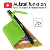 iPhone 16 Plus Klapphülle in Grün mit Kartenfächern und Schutz