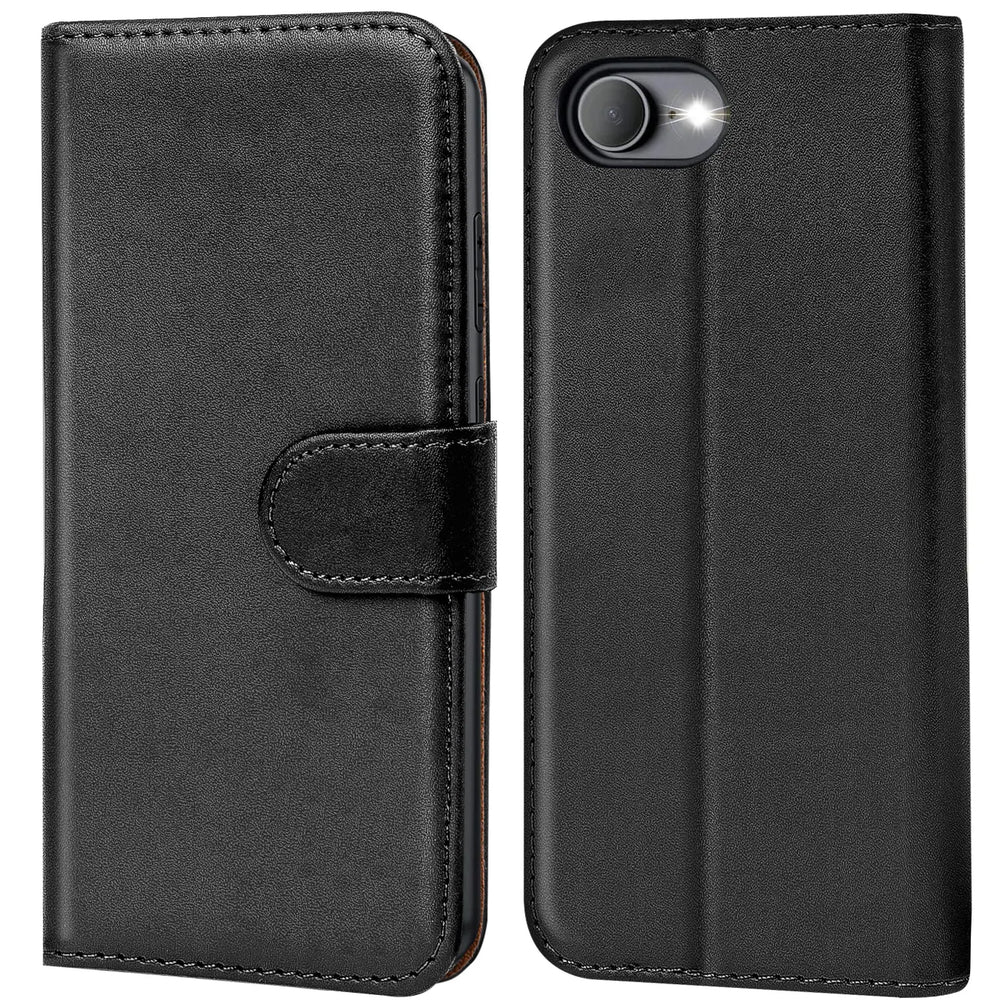 Apple iPhone 16e Klapphülle in Schwarz mit Kartenfächern und Schutz