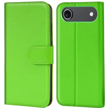 Apple iPhone 17 Air Klapphülle in Grün mit Kartenfächern und Schutz